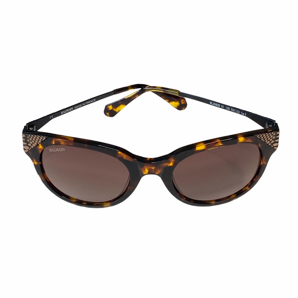 new Balmain ☀︎︎ Cat Eye Sunglasses ☀︎︎ Tortoise Shell Print ☀︎ Brown Lenses ☀︎ - Picture 8 of 16